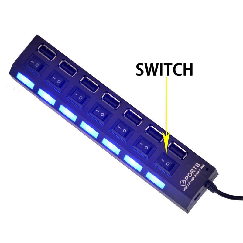 USB Hub 2.0 USB Splitter switch button